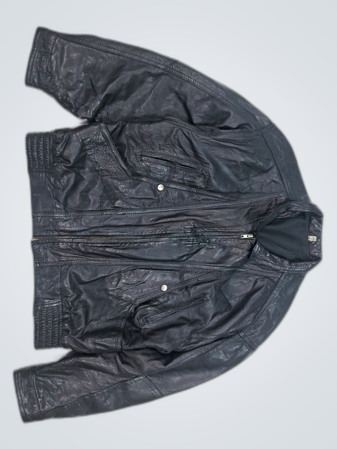 Giacca di pelle nera