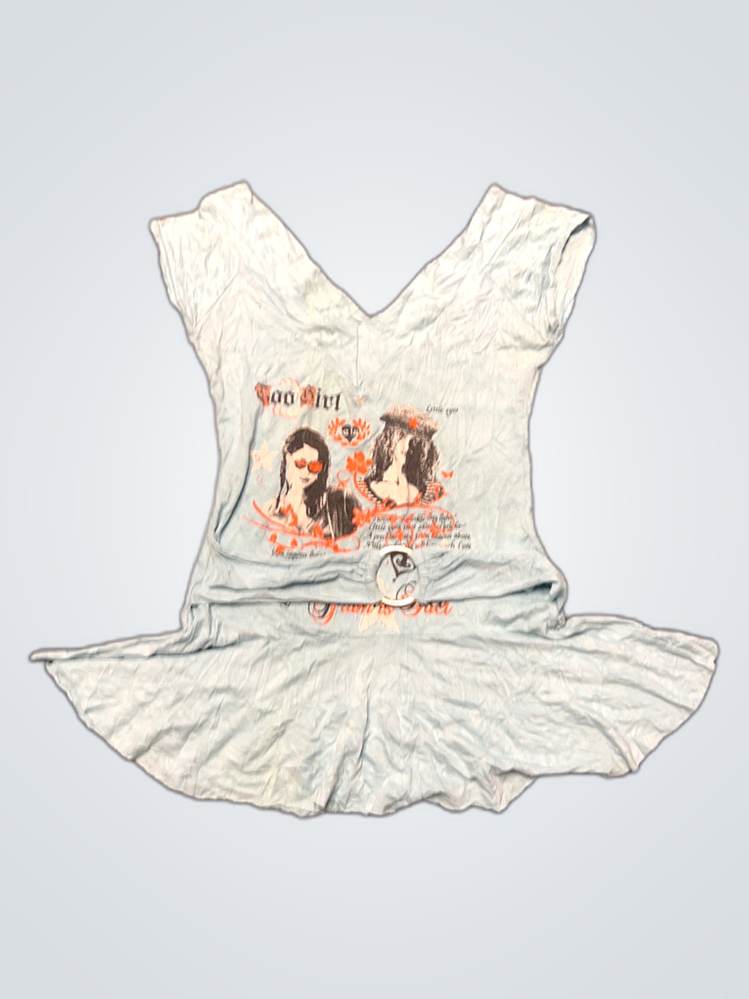 Light Blue Peplum Top