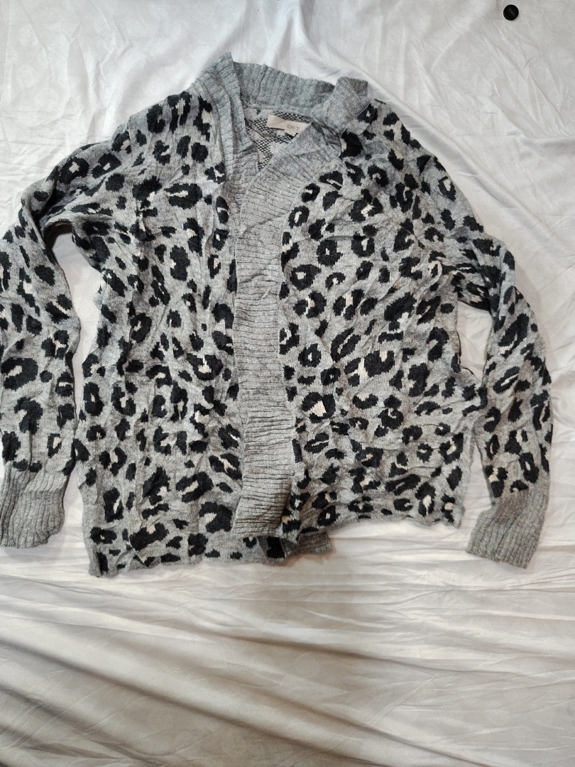 LOFT Leopard Print Knit Cardigan