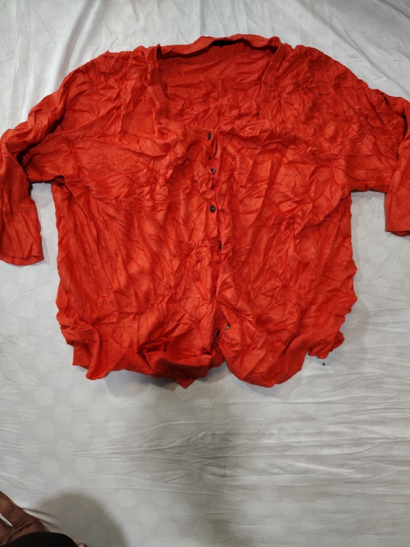 Lane Bryant Red Crinkled Blouse
