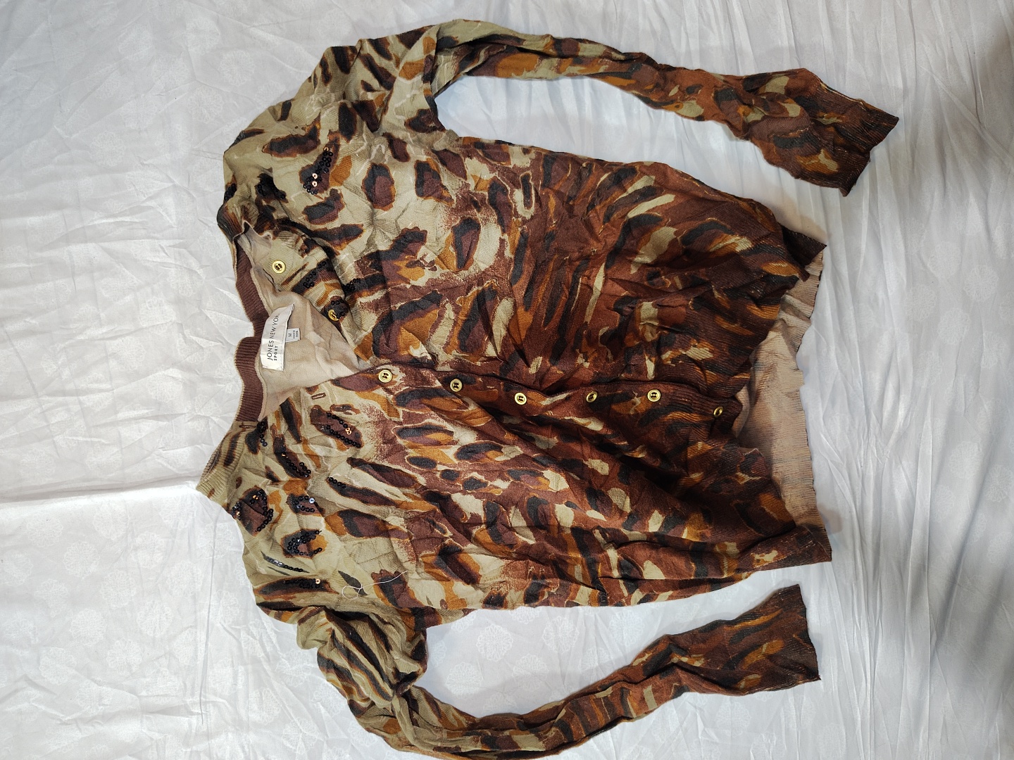 Jones New York Sport Animal Print Cardigan