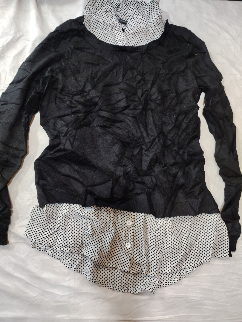 Blouse à pois superposée Adrianna Black