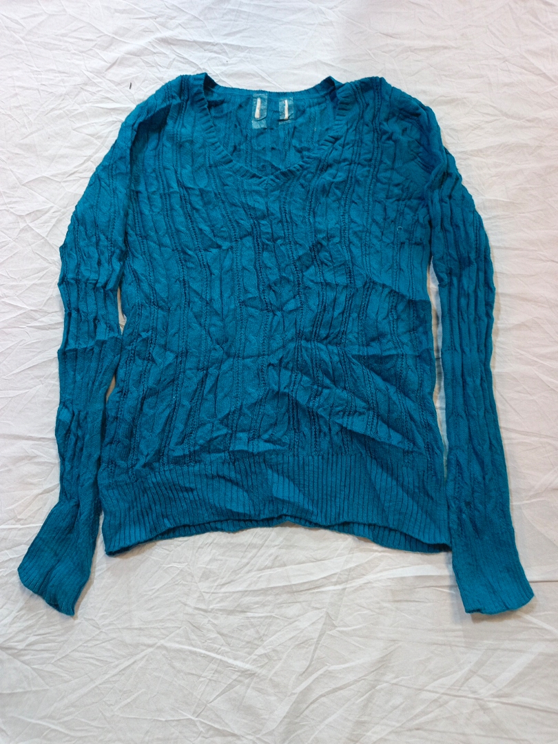 Pull en tricot texturé teal