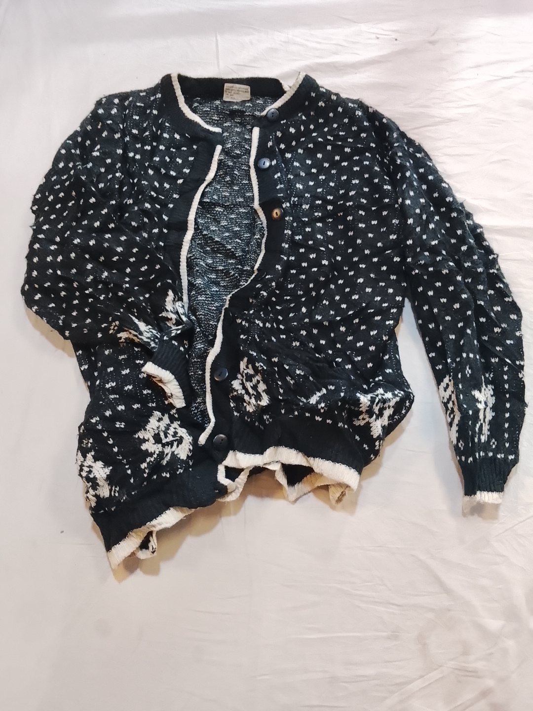 Veste bomber en tricot noir et blanc