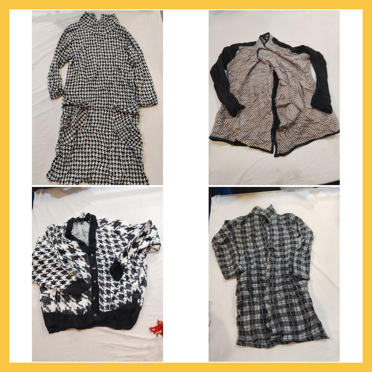 Designer Bundle: 7 Pc Mix of Plaid & Knit Tops, Dr..
