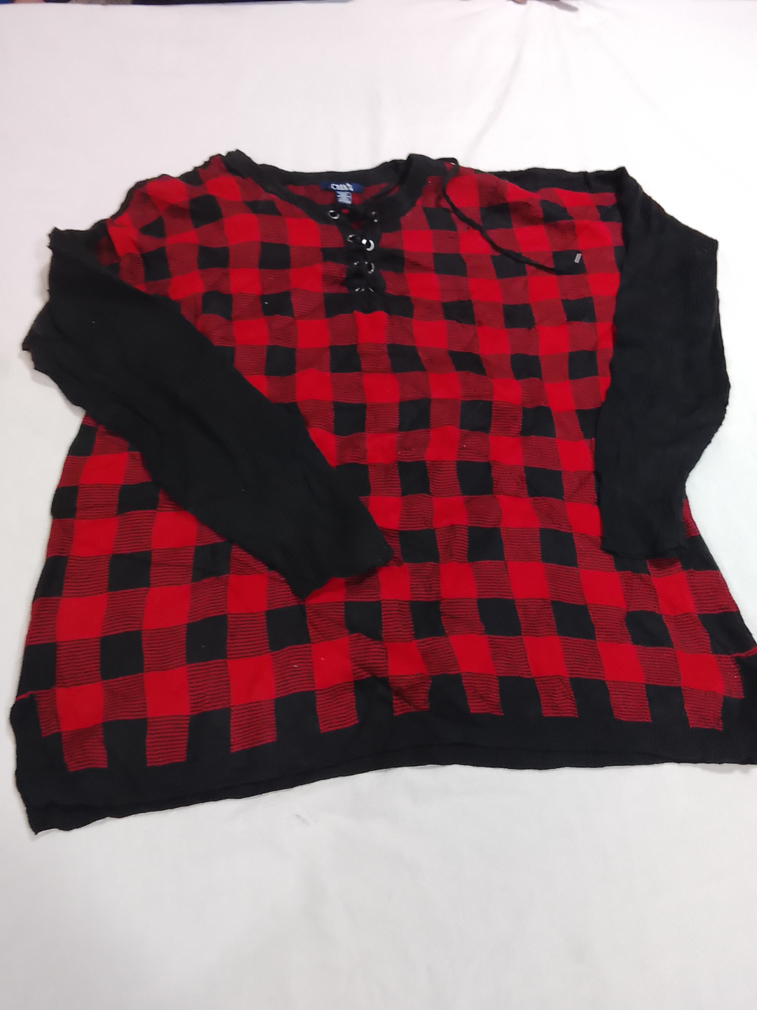 Suéter xadrez vermelho e preto CHAPS