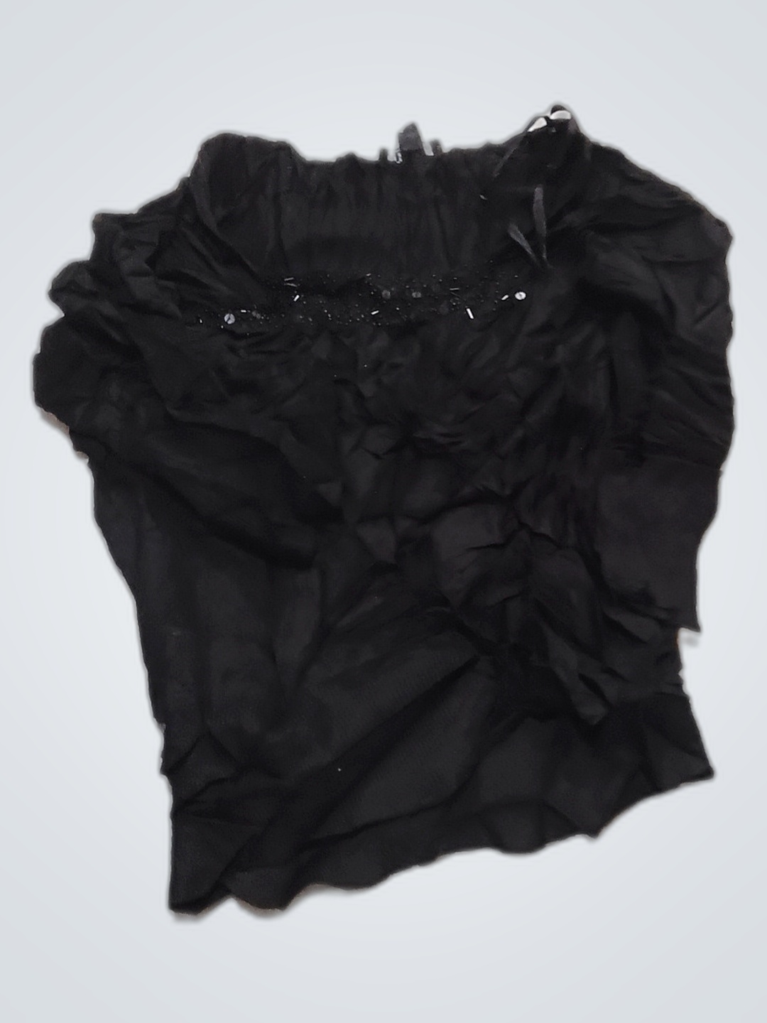 Black Ruffled Top