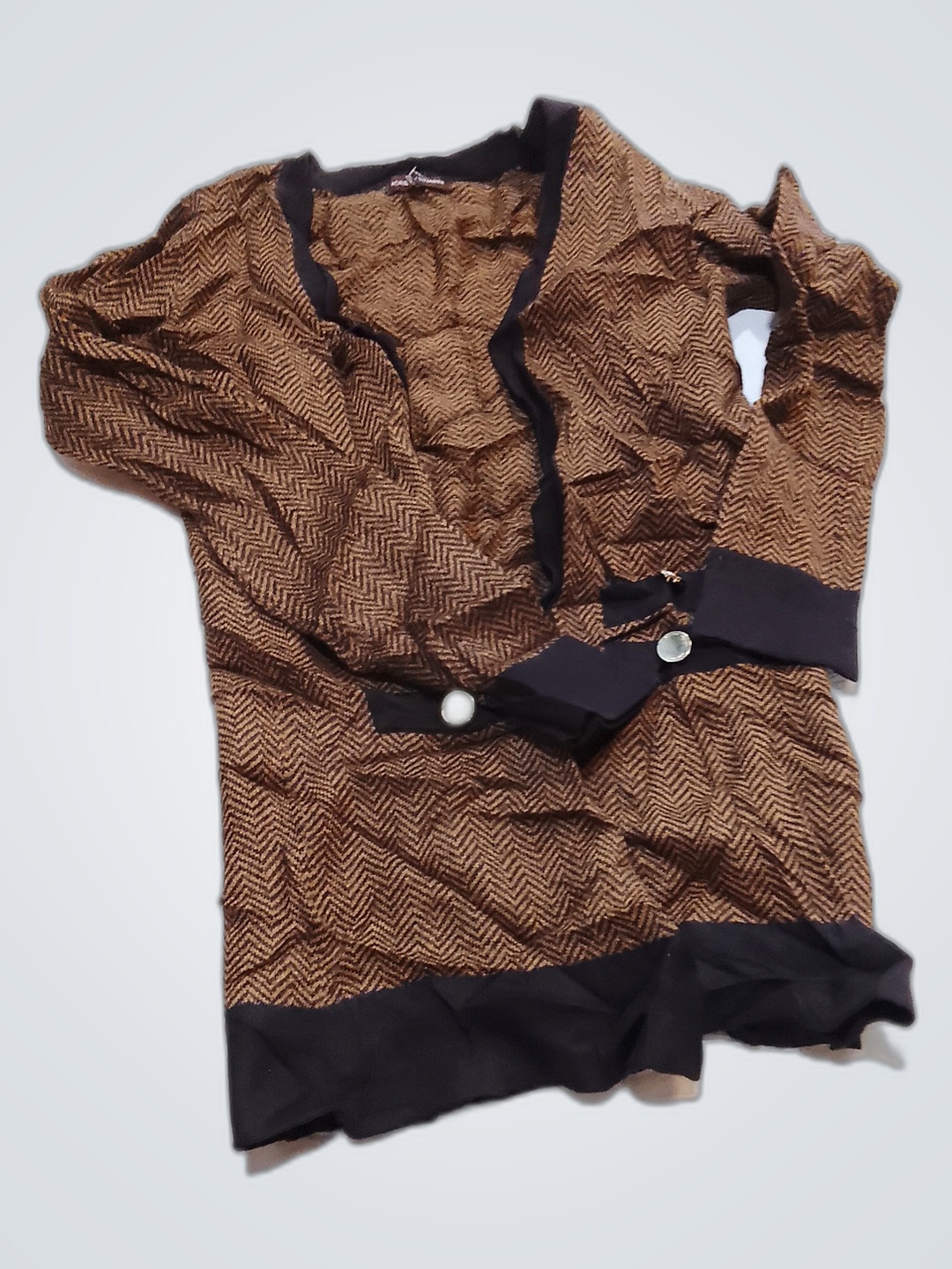 Cardigã de Malha Marrom Adrienne Vittadini