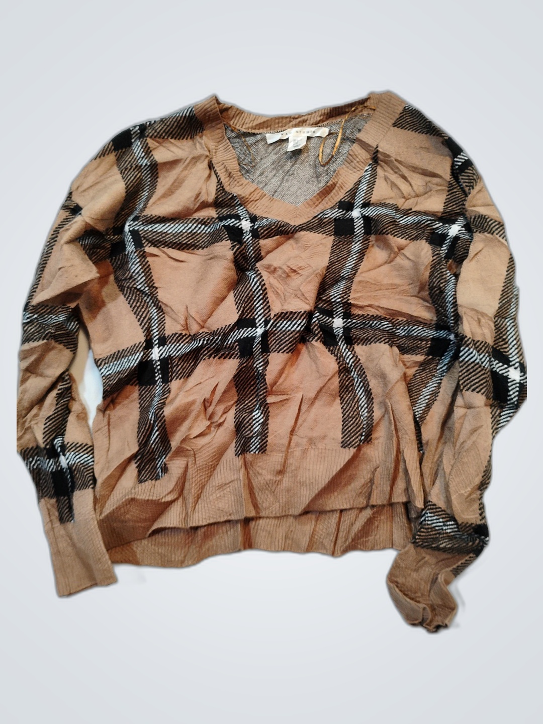 Max Studio Braunes kariertes Hemd