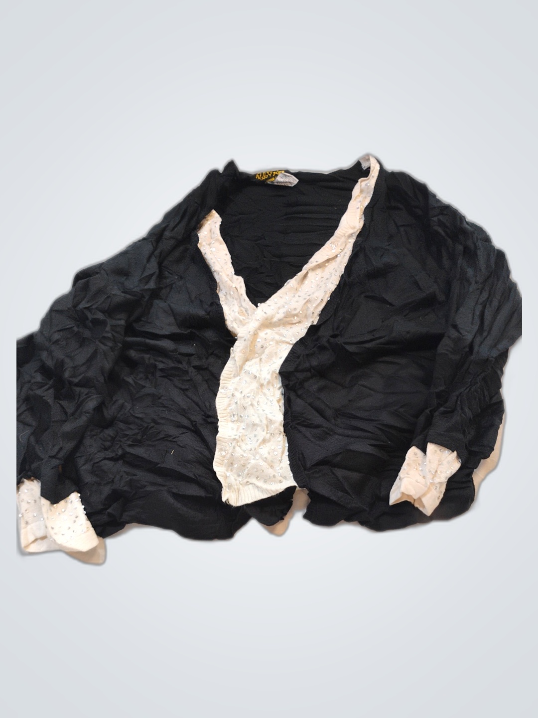 Cardigã com Renda Preta Roxy