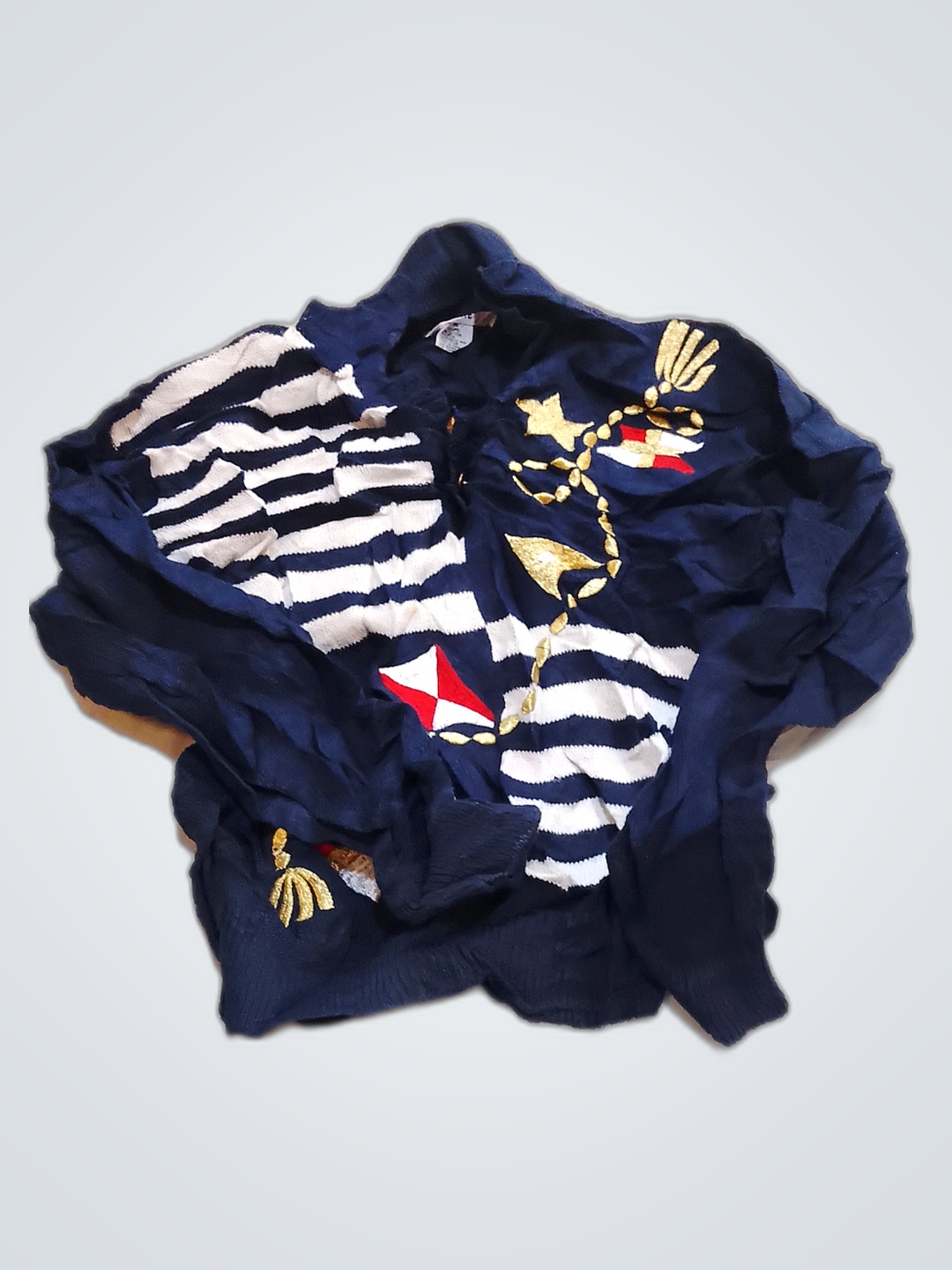 Suéter Listrado Azul Marinho