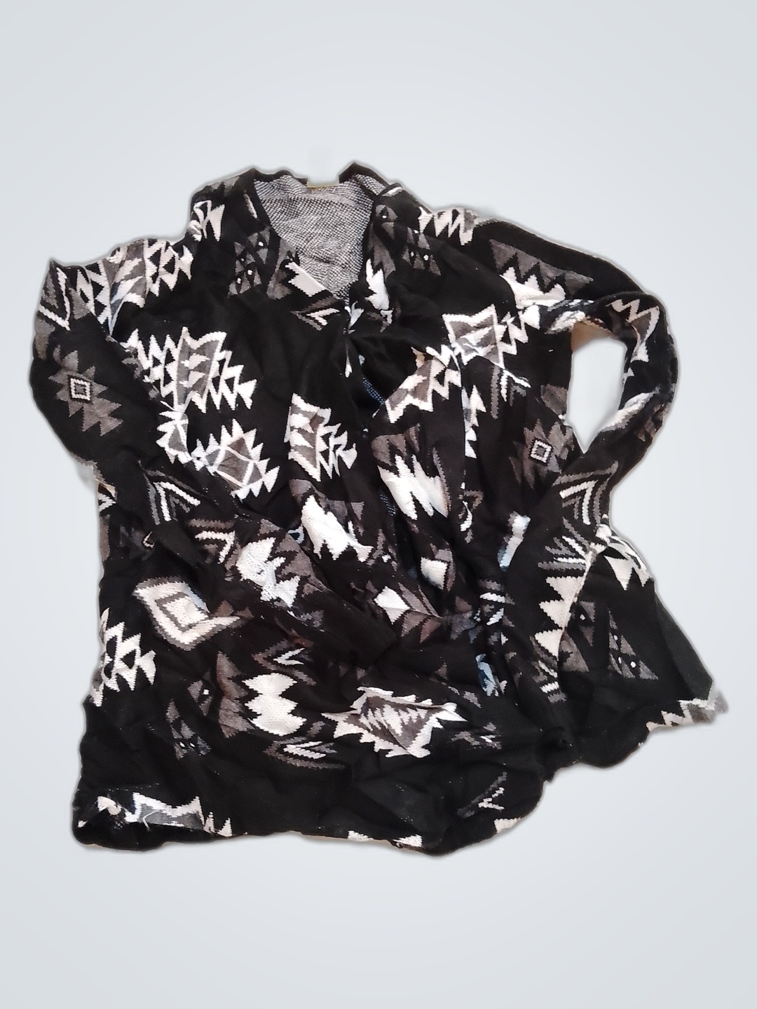 Schwarz-weißes Aztekenmuster-Oberteil