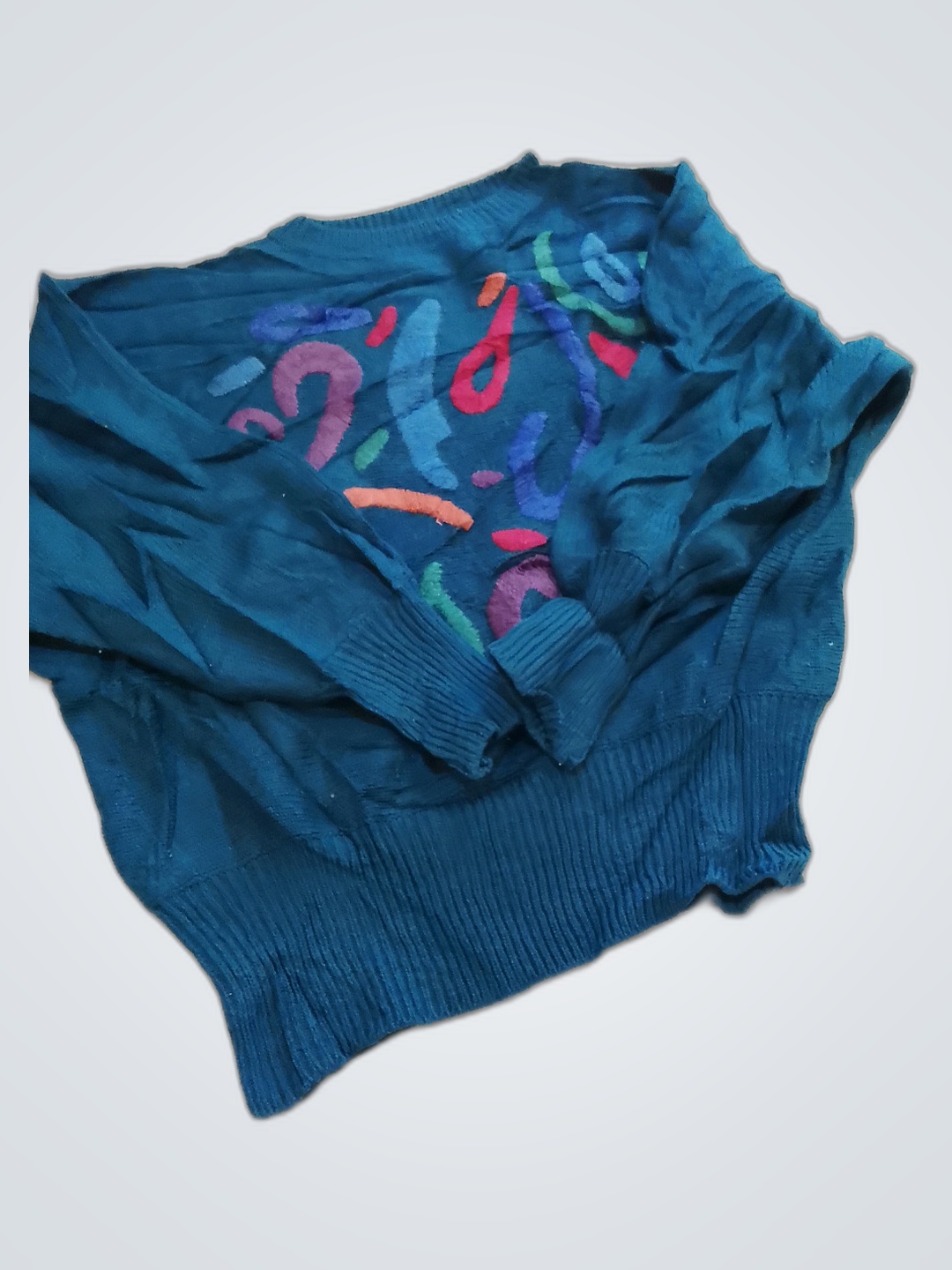 Petrolfarbener Pullover