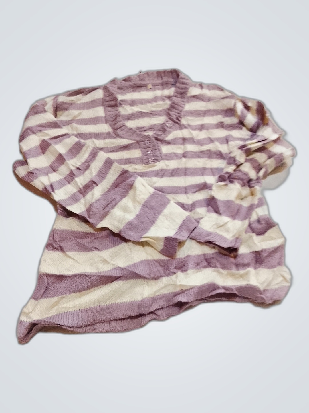 Purple and White Striped Sweater