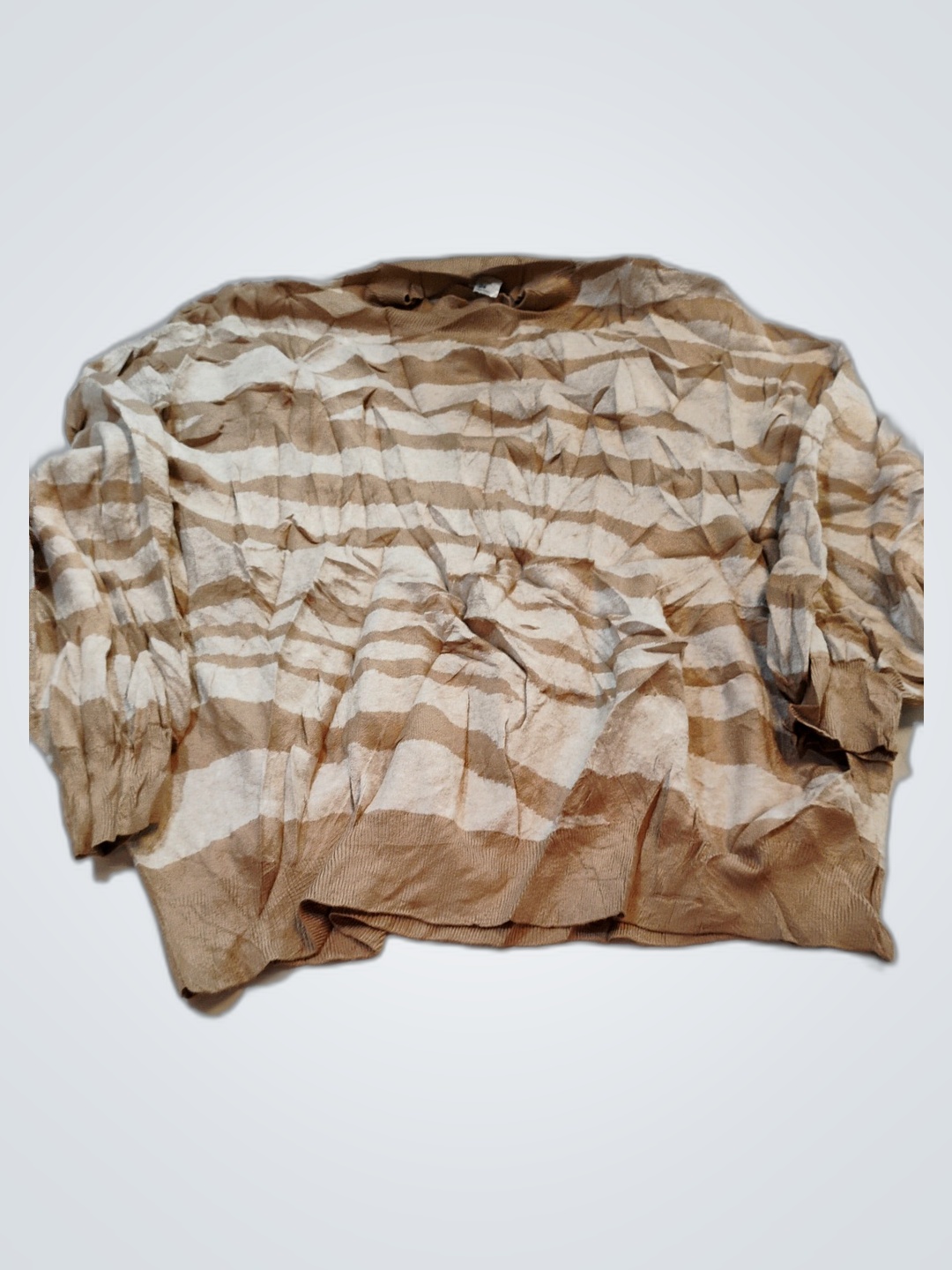 Brown and White Striped Sweater