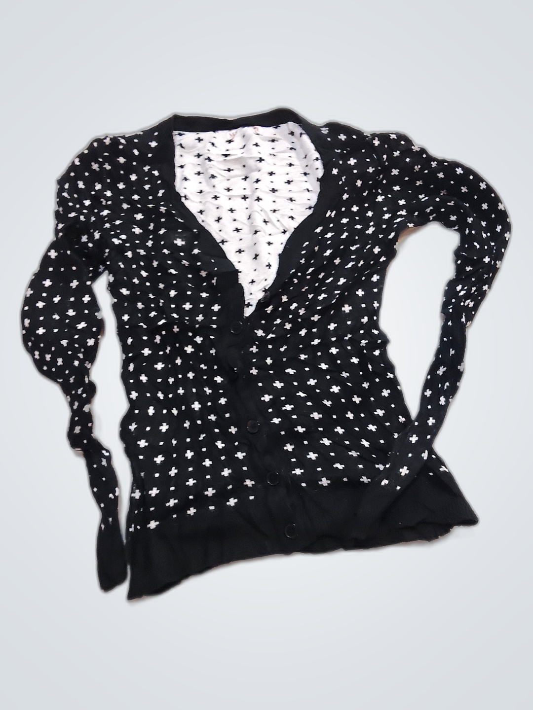Black and White Polka Dot Cardigan