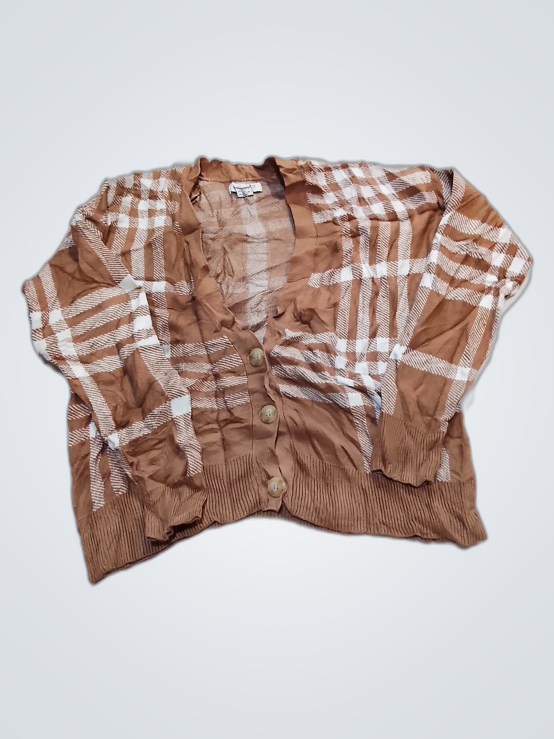 Cardigan Xadrez Marrom