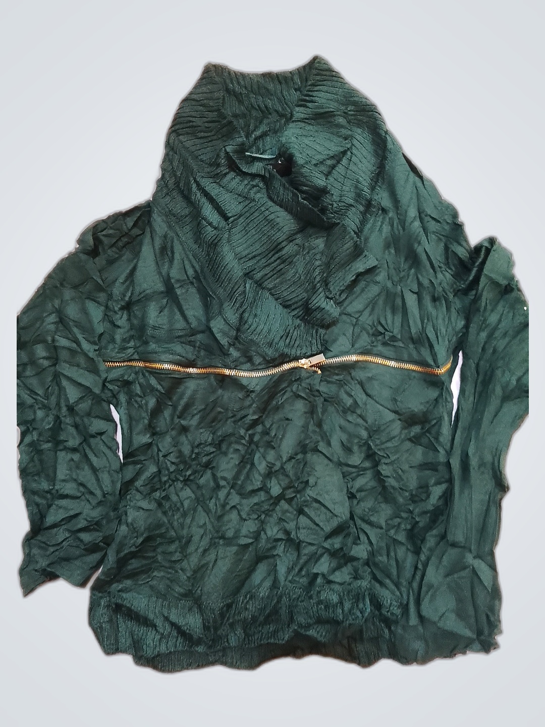 Grüne Crinkle-Jacke