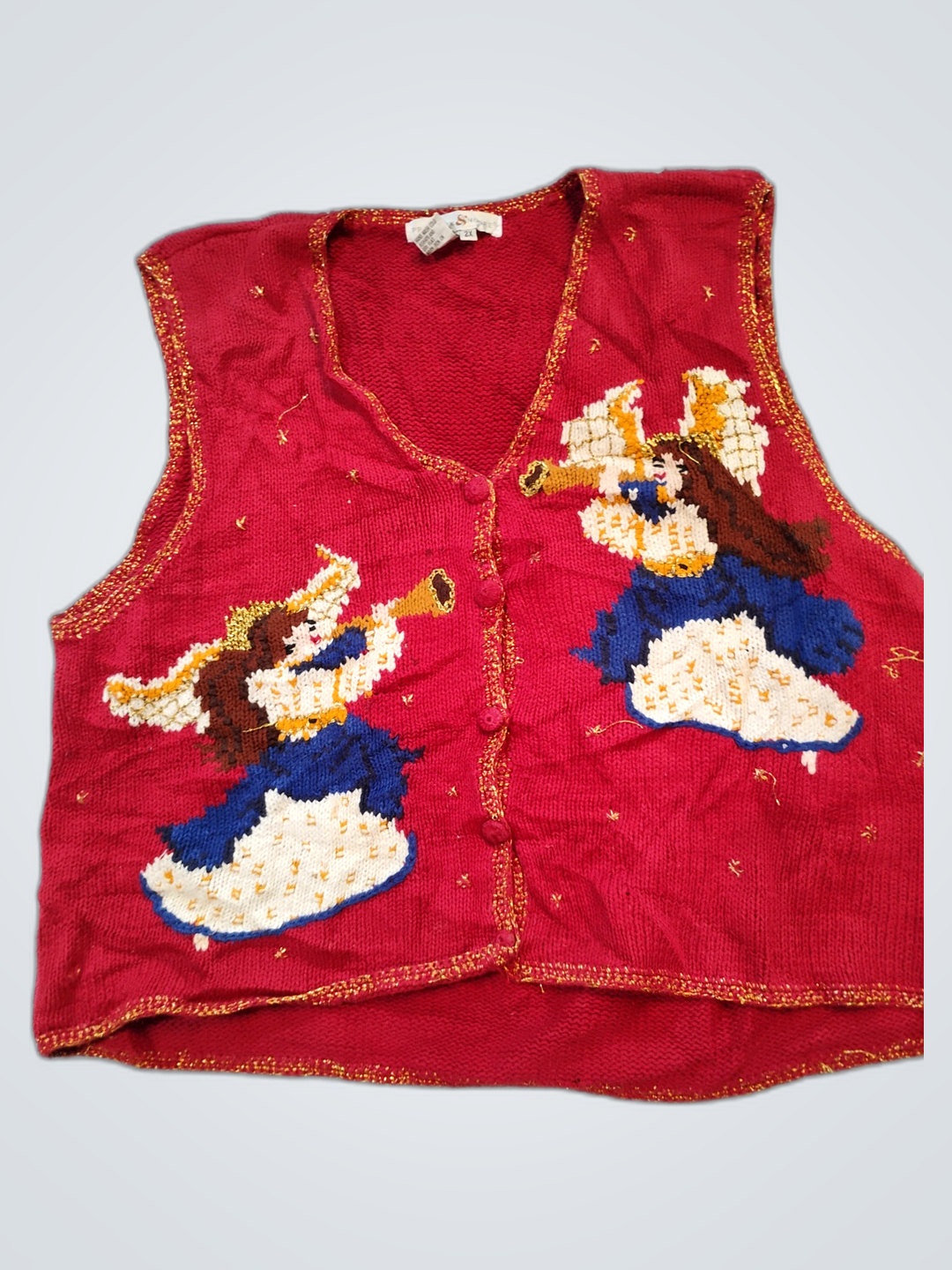 Preswick & Moore bestickte rote Weste