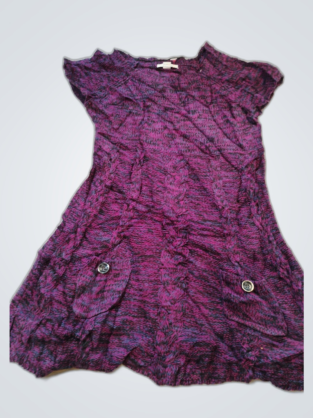 Blouse en tricot froncée violette Stylist