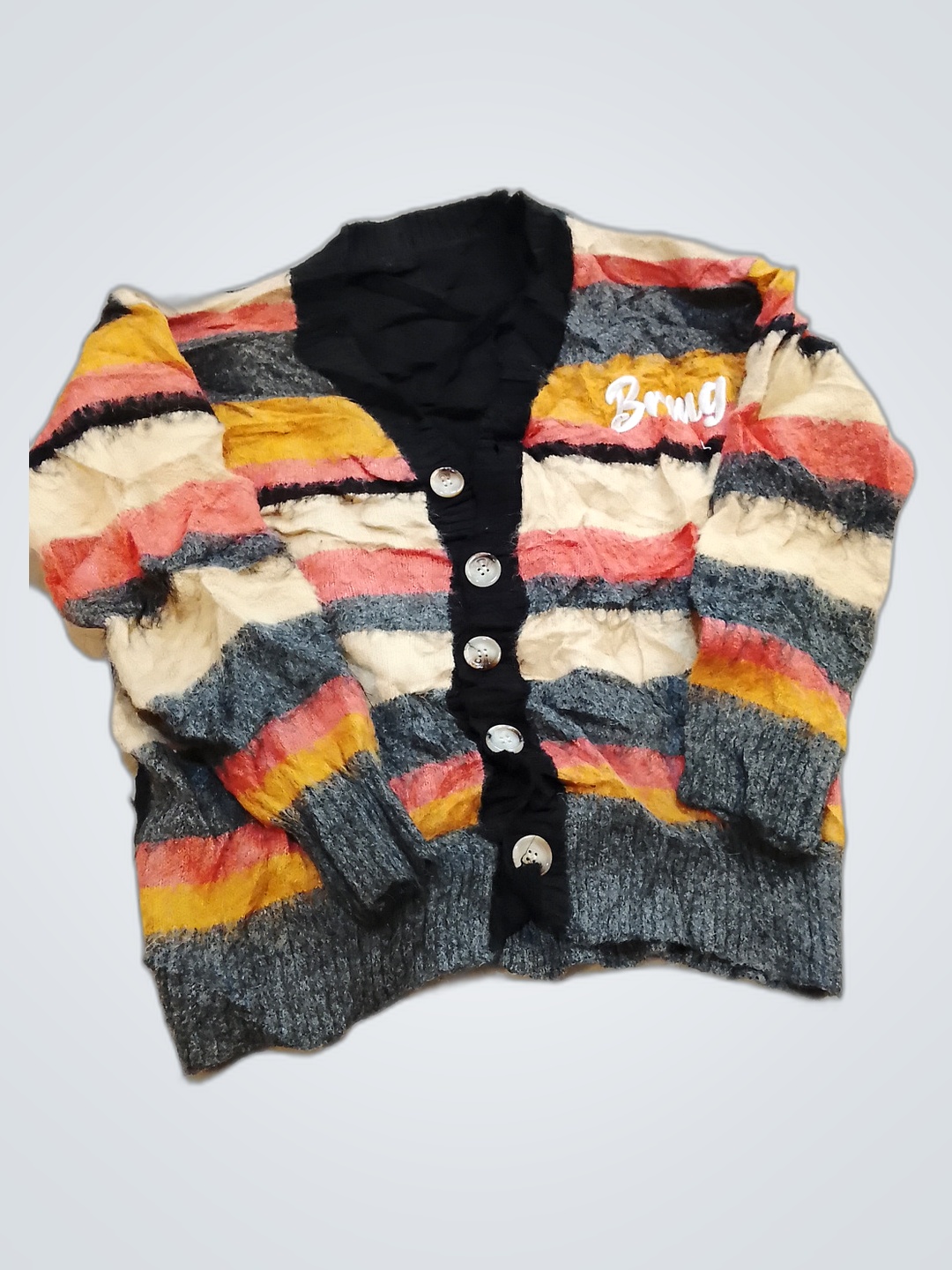 Cardigan rayé multicolore