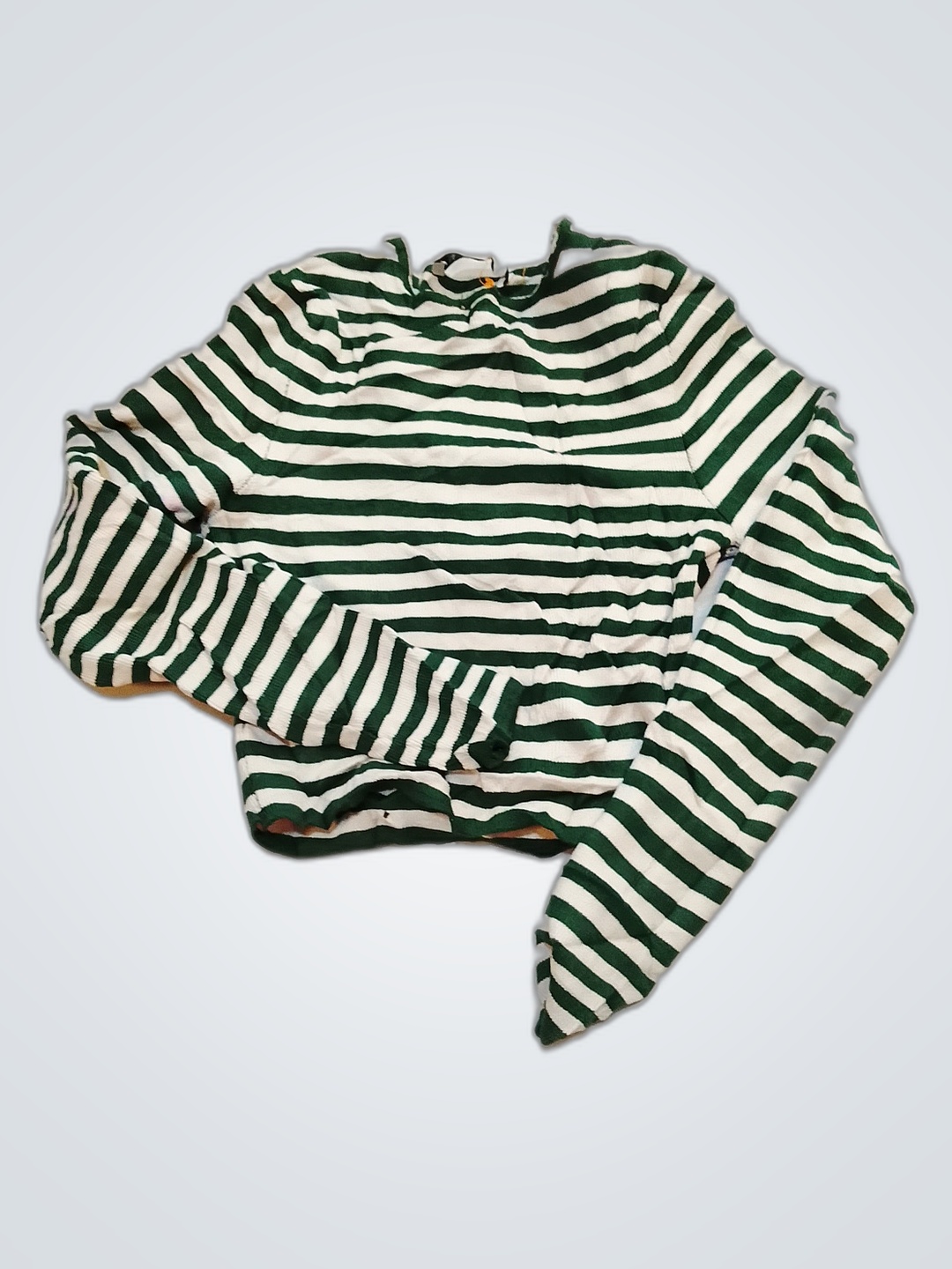 Pull Rayé Vert et Blanc