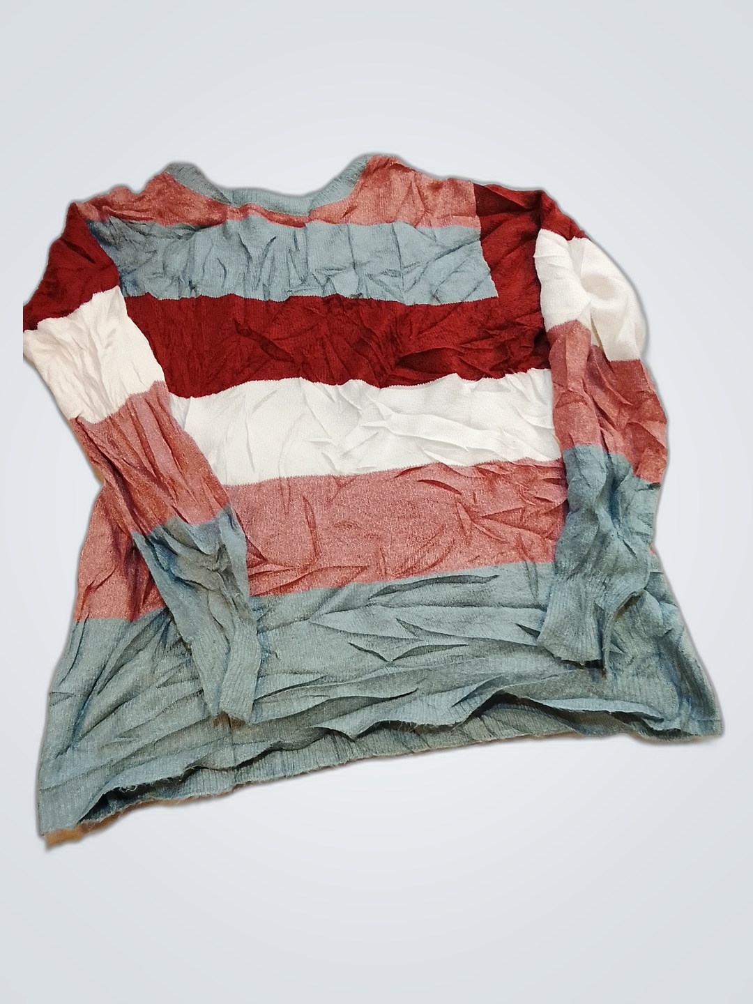 Chemise à manches longues rayée multicolore