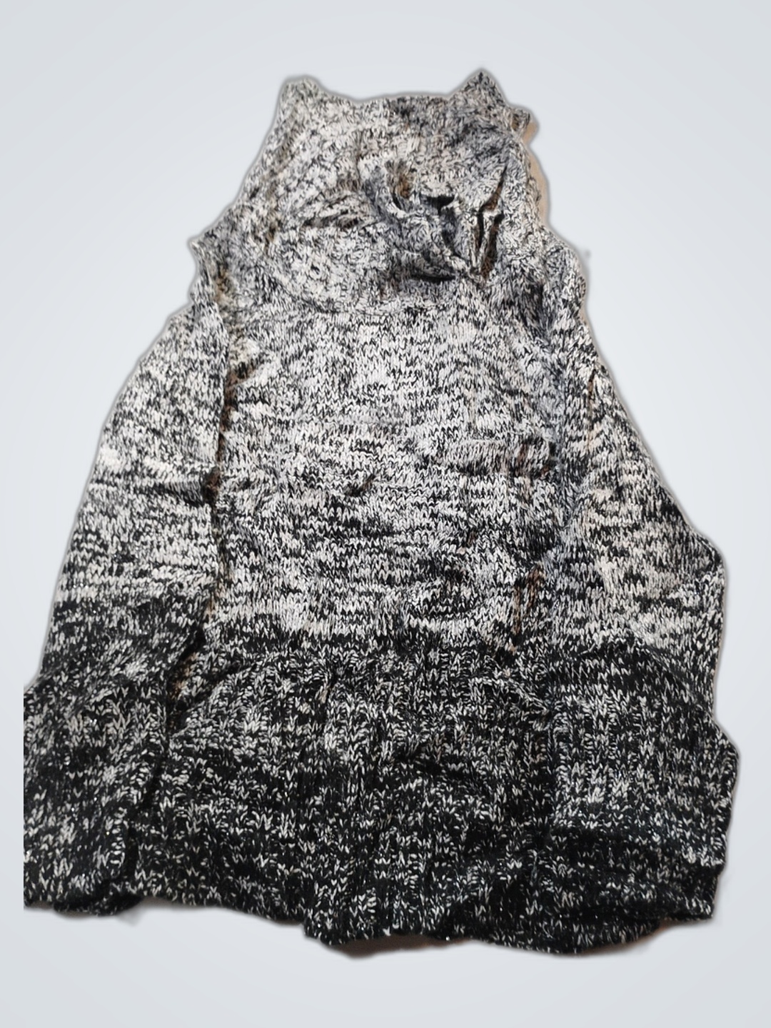 Gray and Black Knit Top