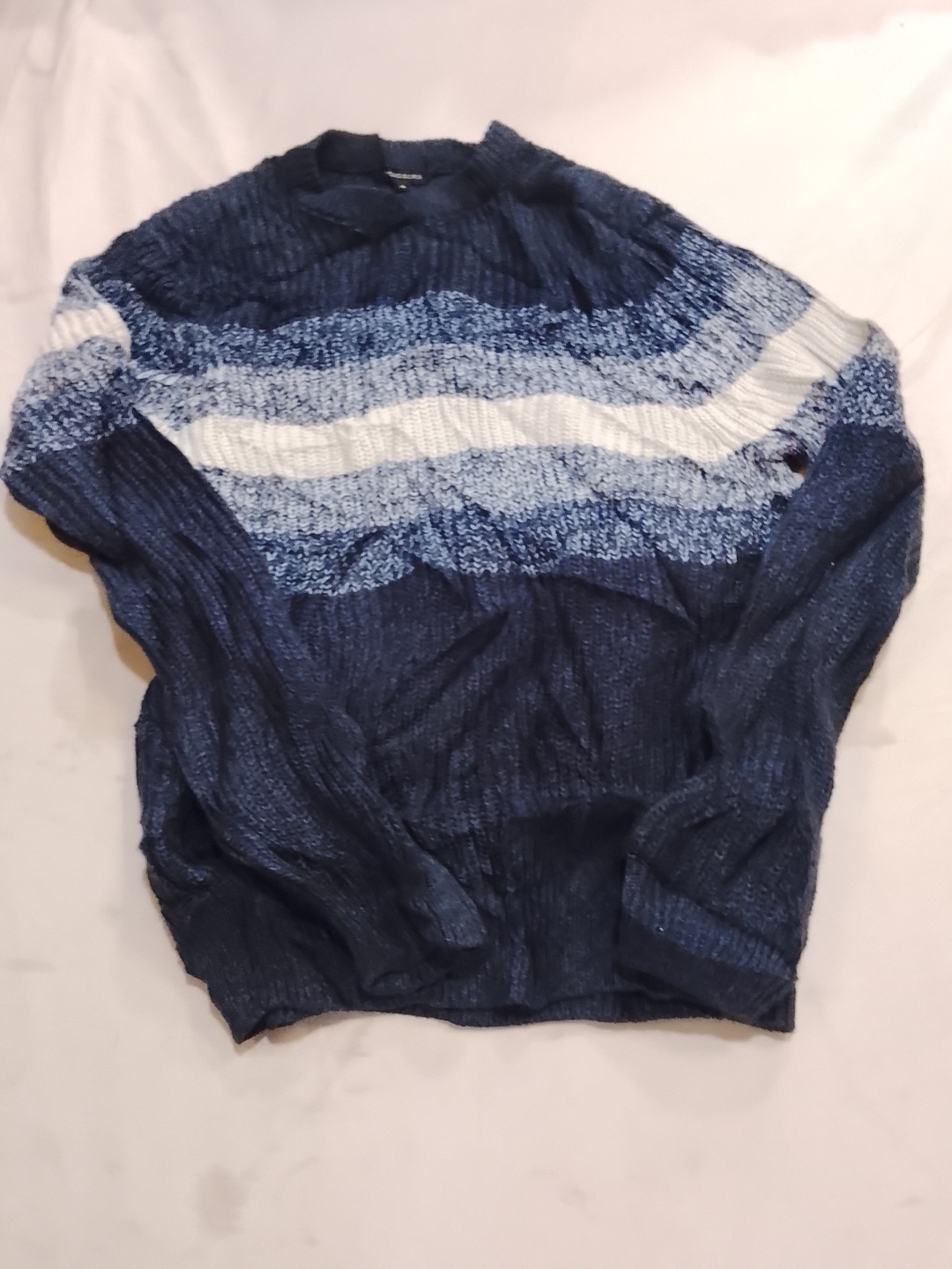 Peacocks Blue Striped Sweater