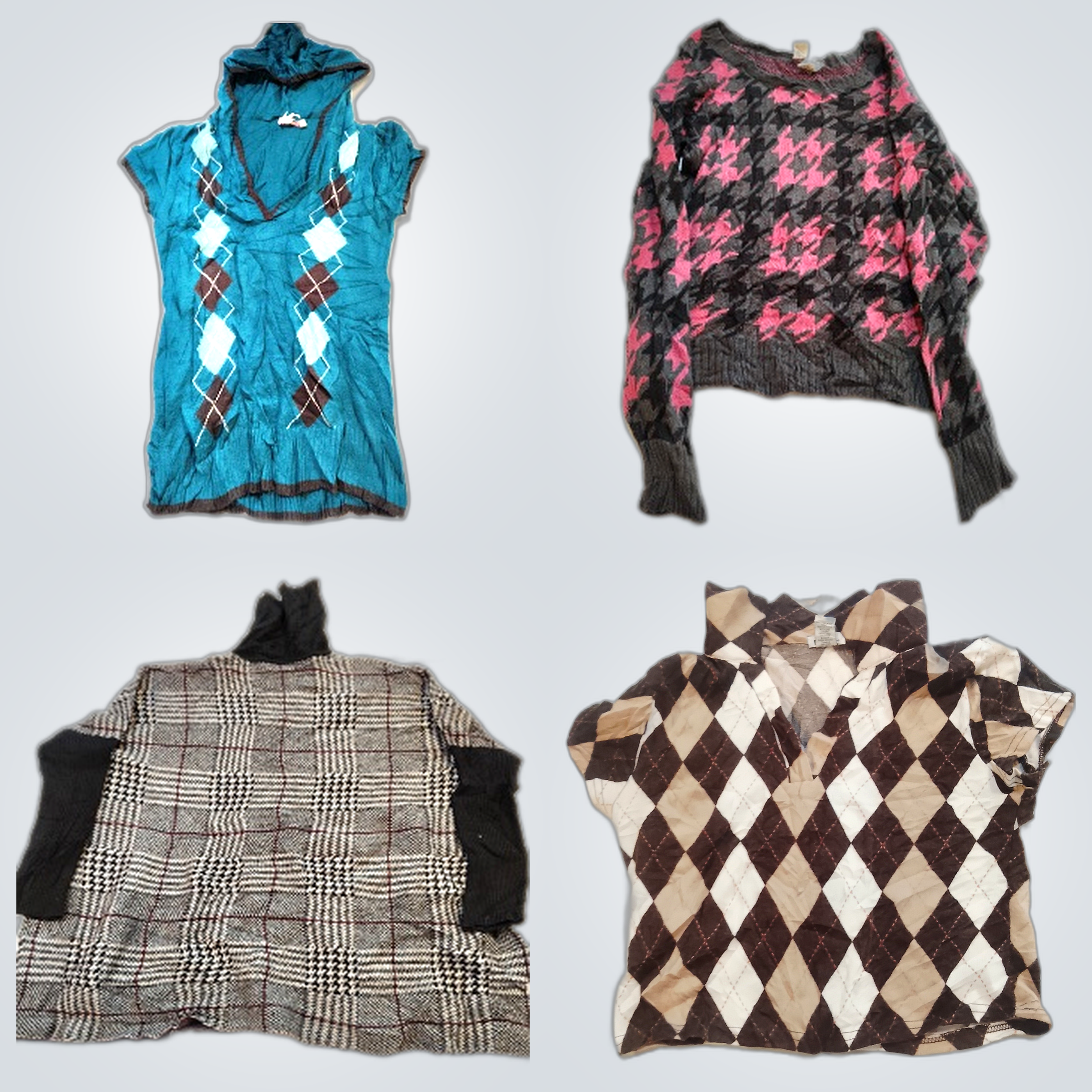 Cozy Sweater Bundle - 10 Piece Mix of Plaid & Argy..