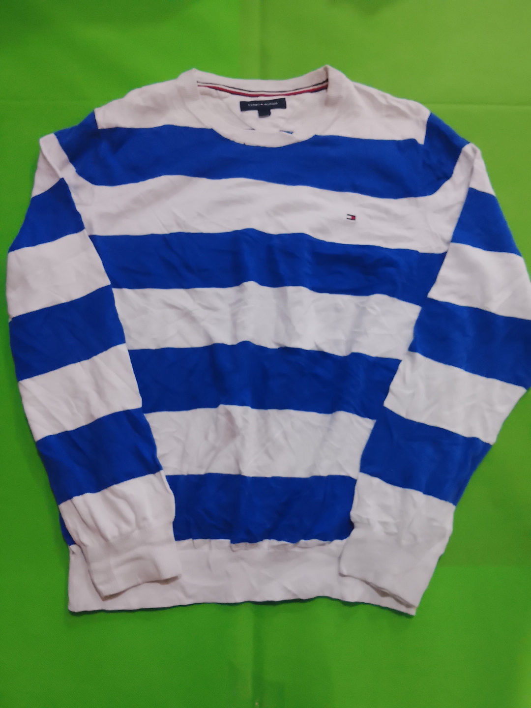 Pull rayé bleu et blanc Tommy Hilfiger
