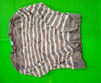 Camisa de Manga Longa Listrada Marrom e Branca