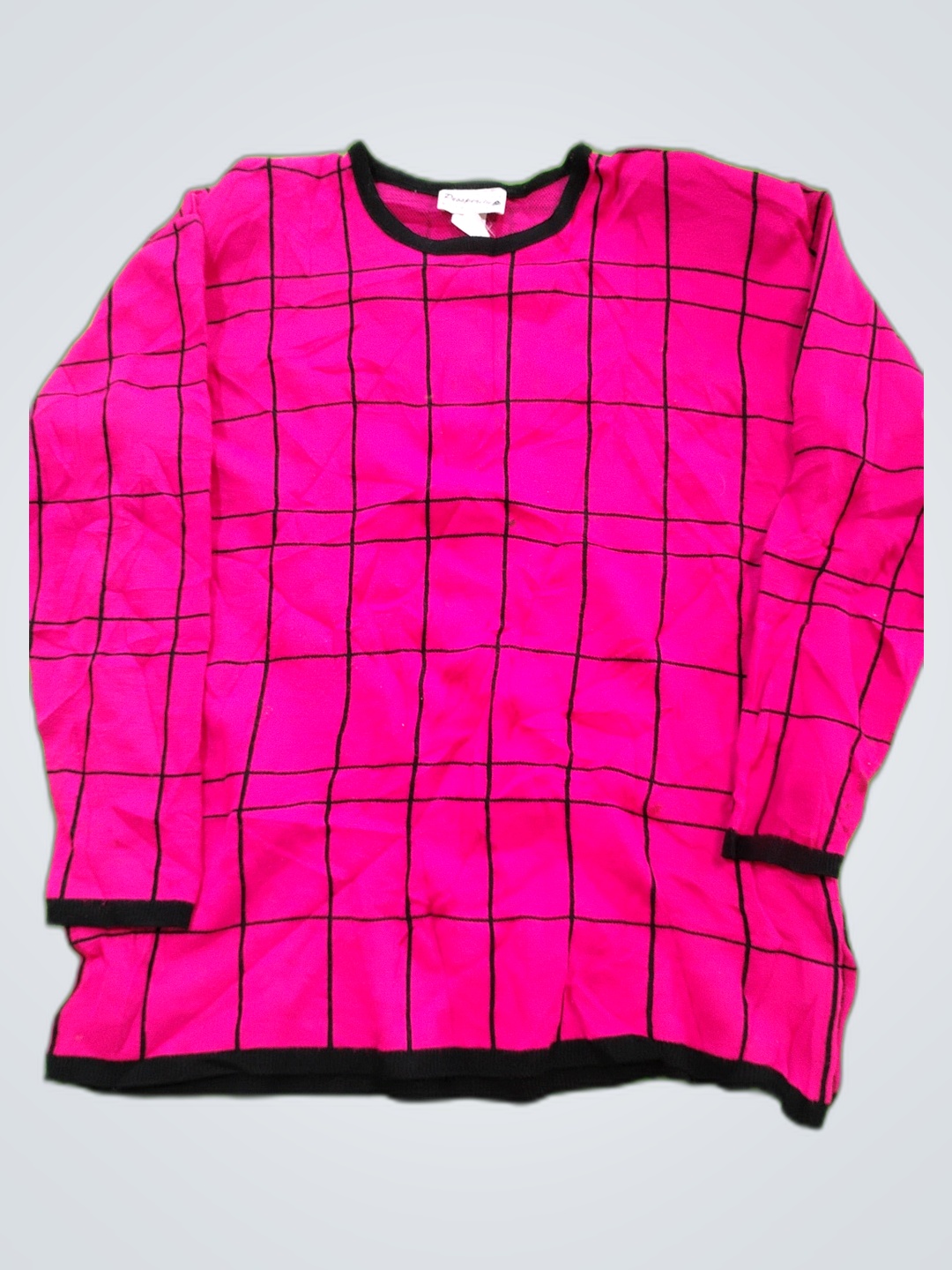 Pull à carreaux roses