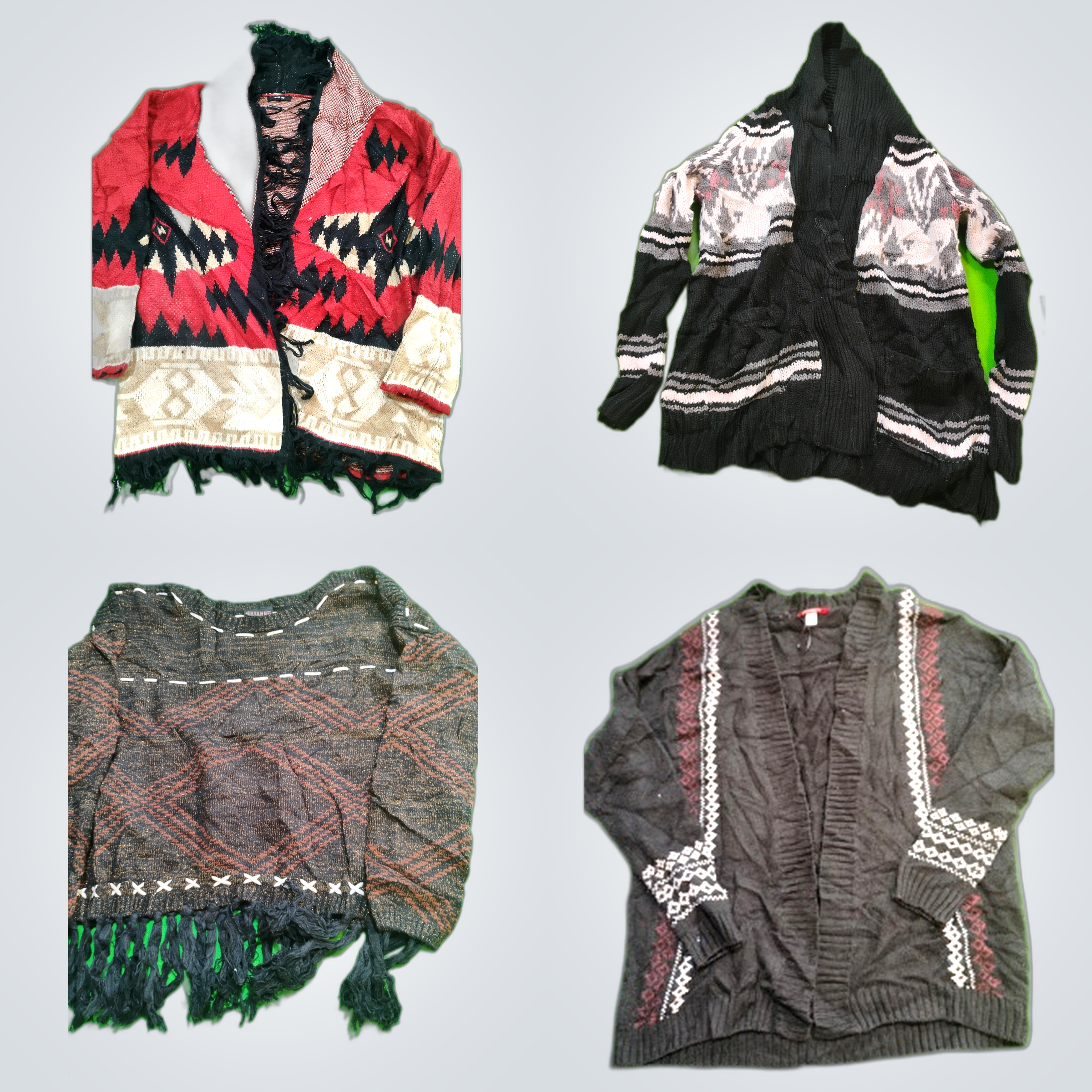 Conjunto de Cardigan e Suéter Levemente Usados - W..