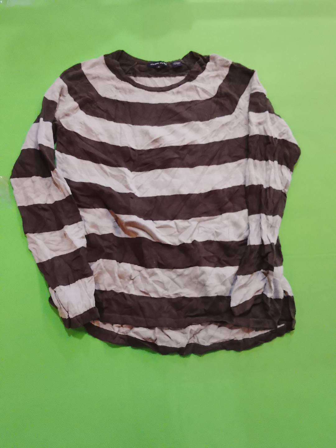 Jeanne Pierre Striped Long Sleeve Knit Sweater