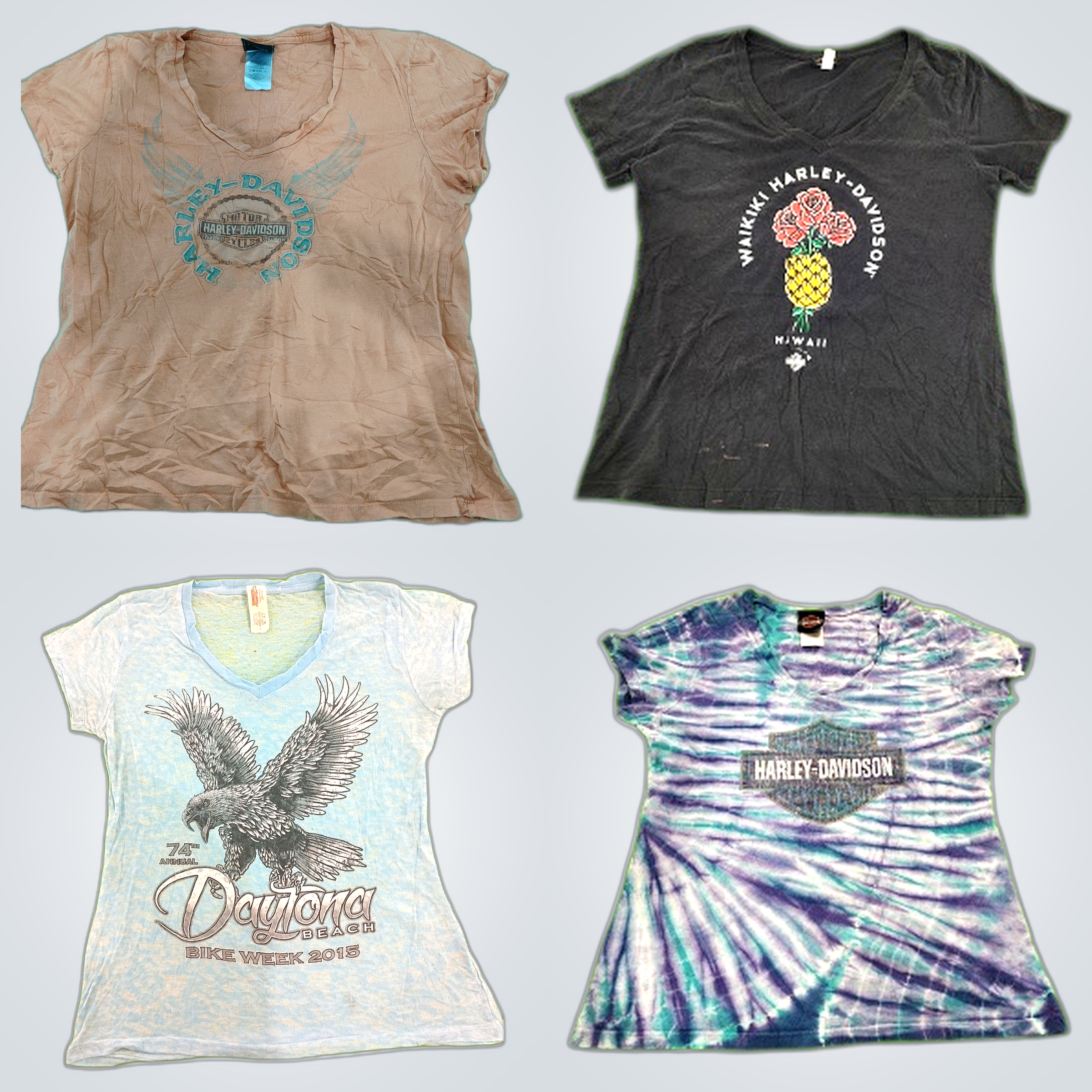 harley-davidson printed t-shirt