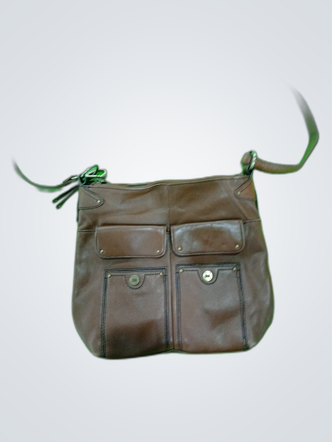 Borsa a tracolla in pelle marrone