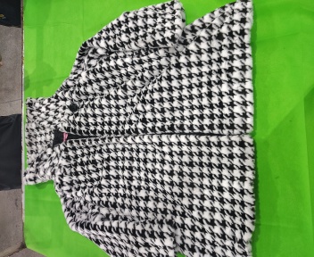 Giacca con zip a motivo pied de poule