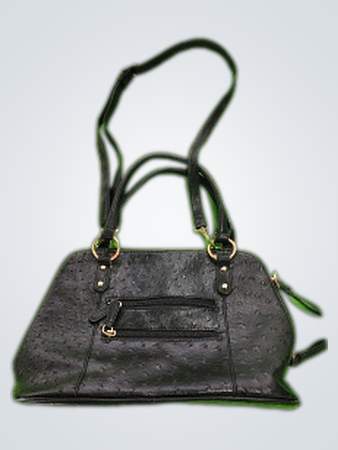 Schwarze Lederhandtasche