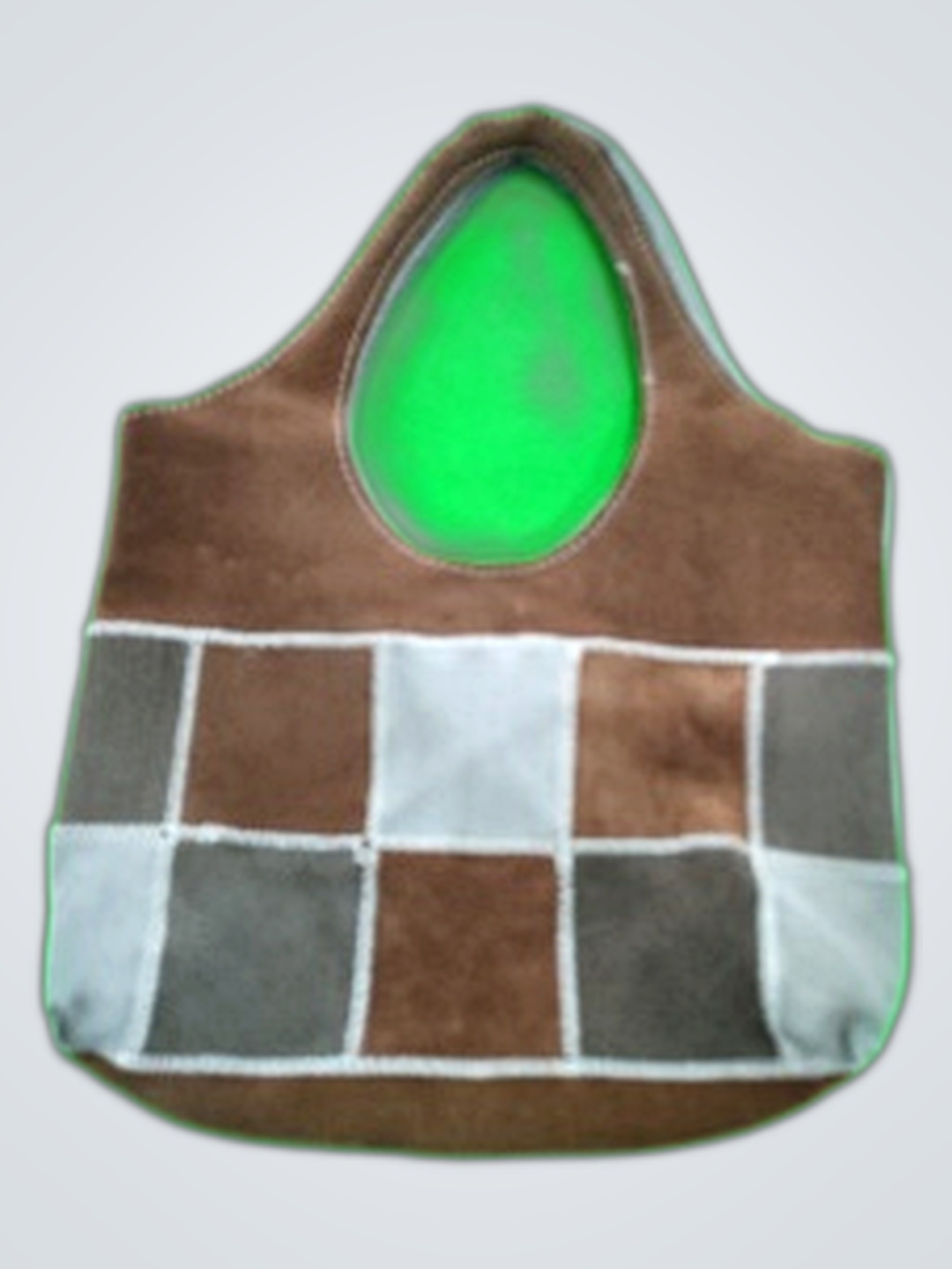 Brown and Gray Patchwork Tote Bag