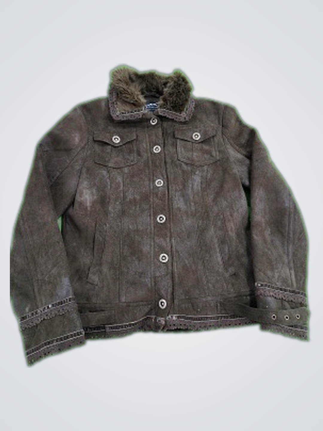 Montana Suede Jacket with Fur Collar
