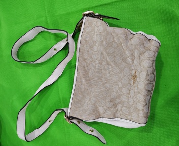 Coach Signature Beige Coated Canvas Shoulder Bag