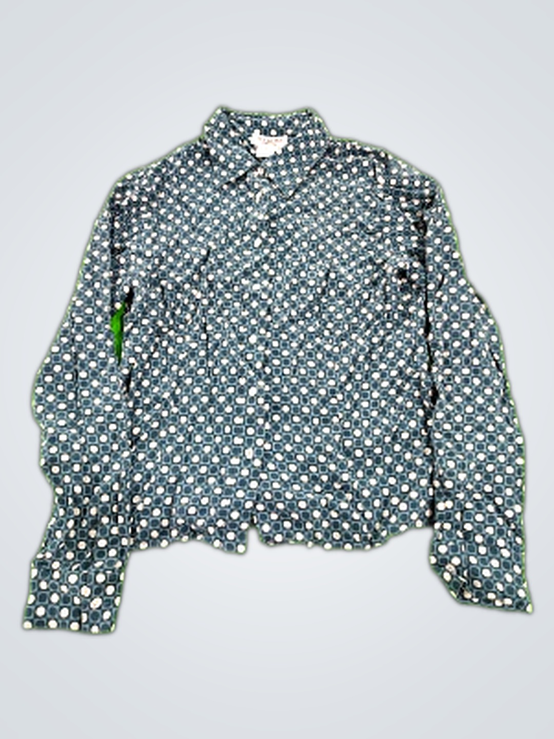 Blue Polka Dot Silk Blouse