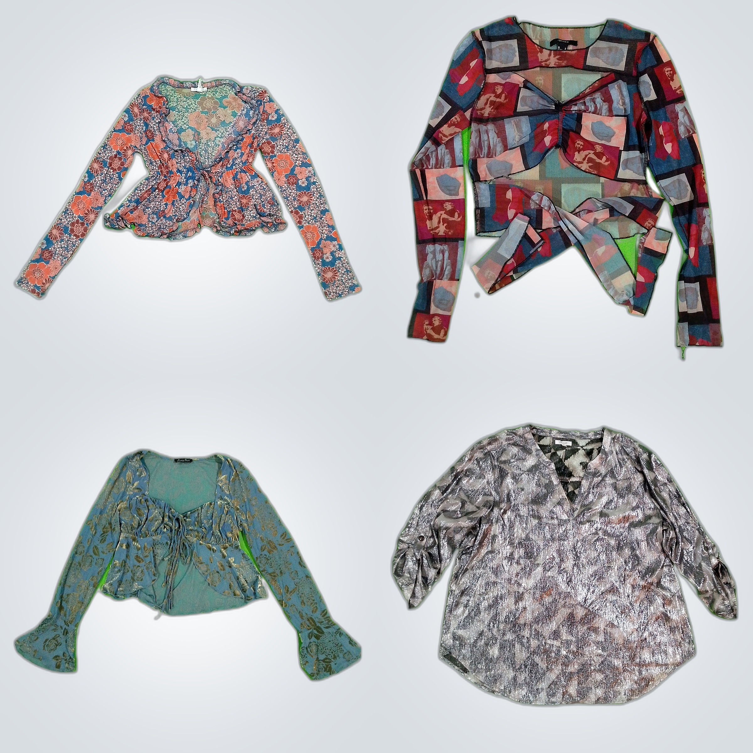 Y2K Radiant Glow Poly Blouse