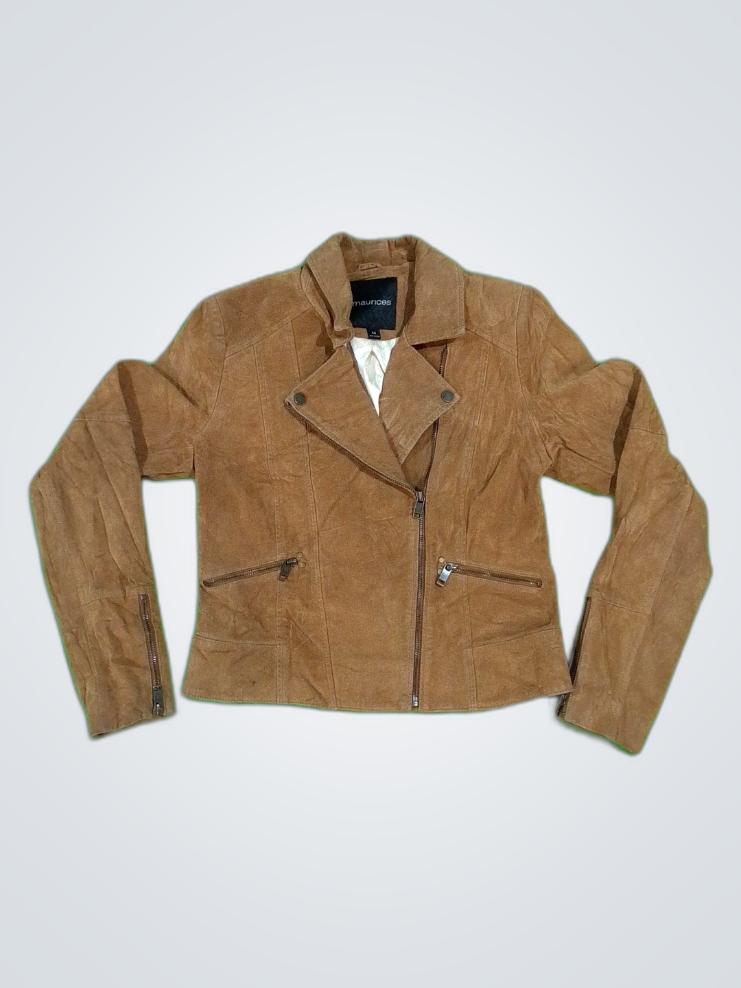 Maurices Brown Leather Biker Jacket