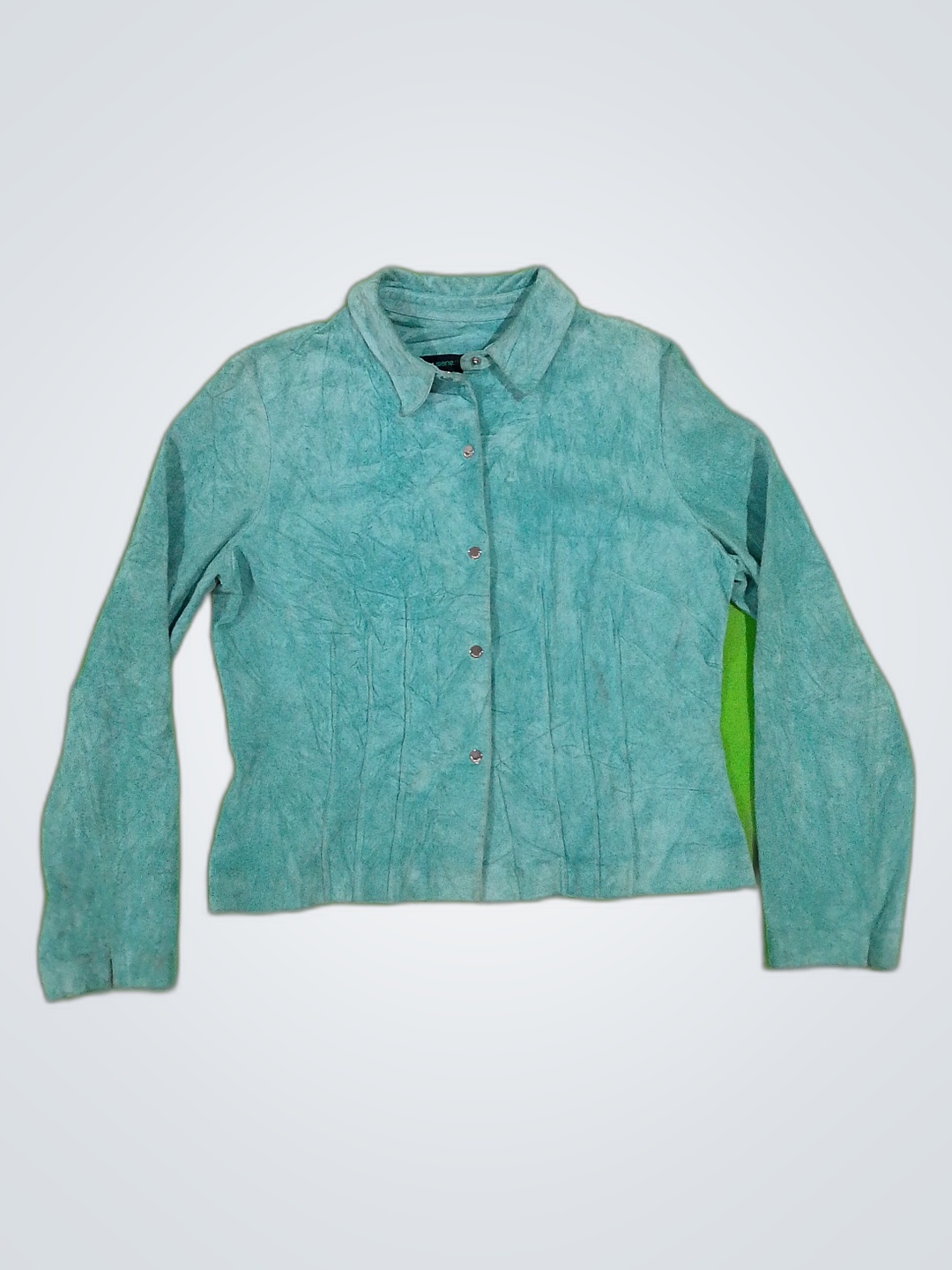 Jaqueta de Suede Azul Claro Sienna Studio