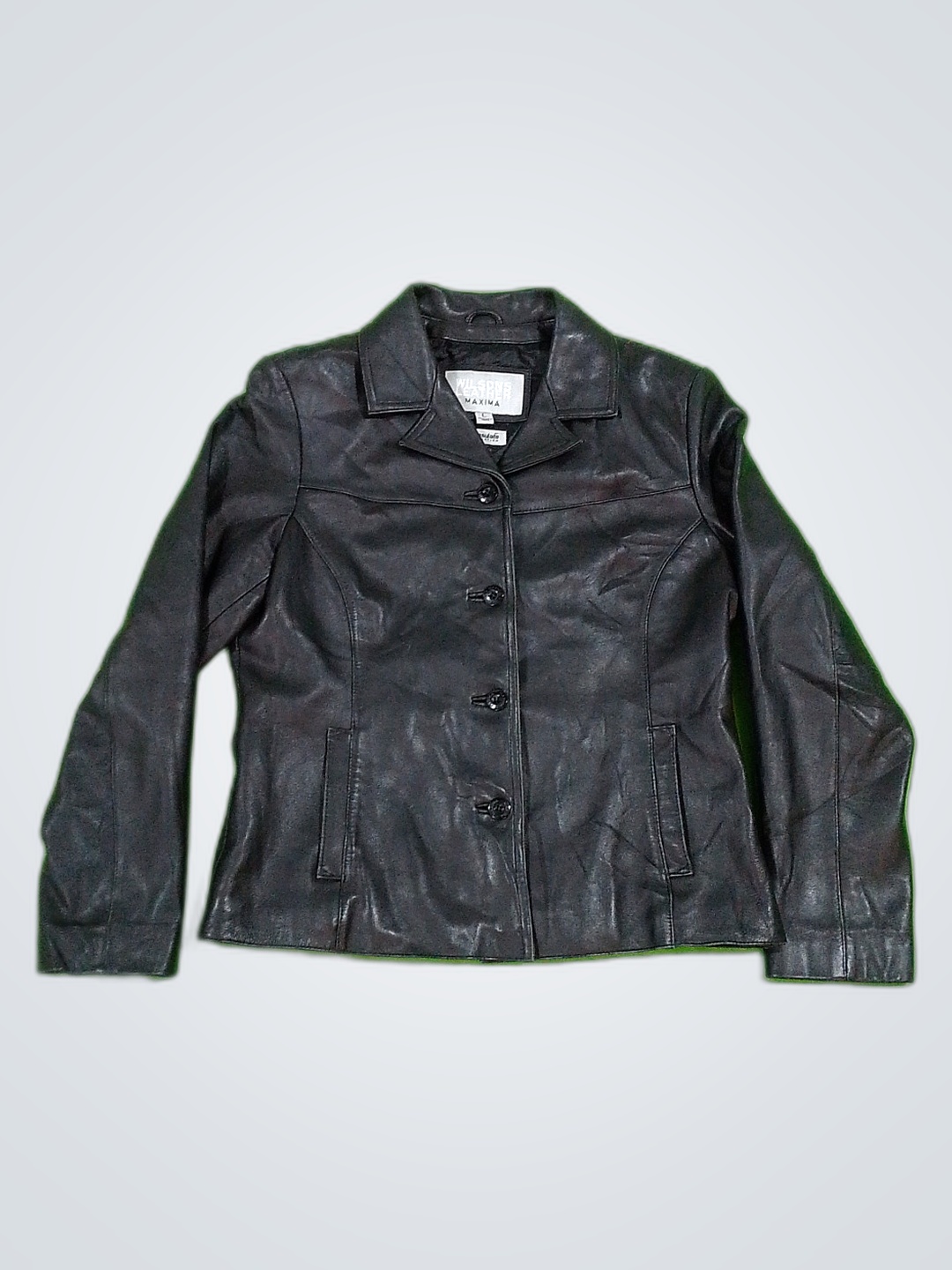 Veste en cuir noire Maxima de Wilsons Leather