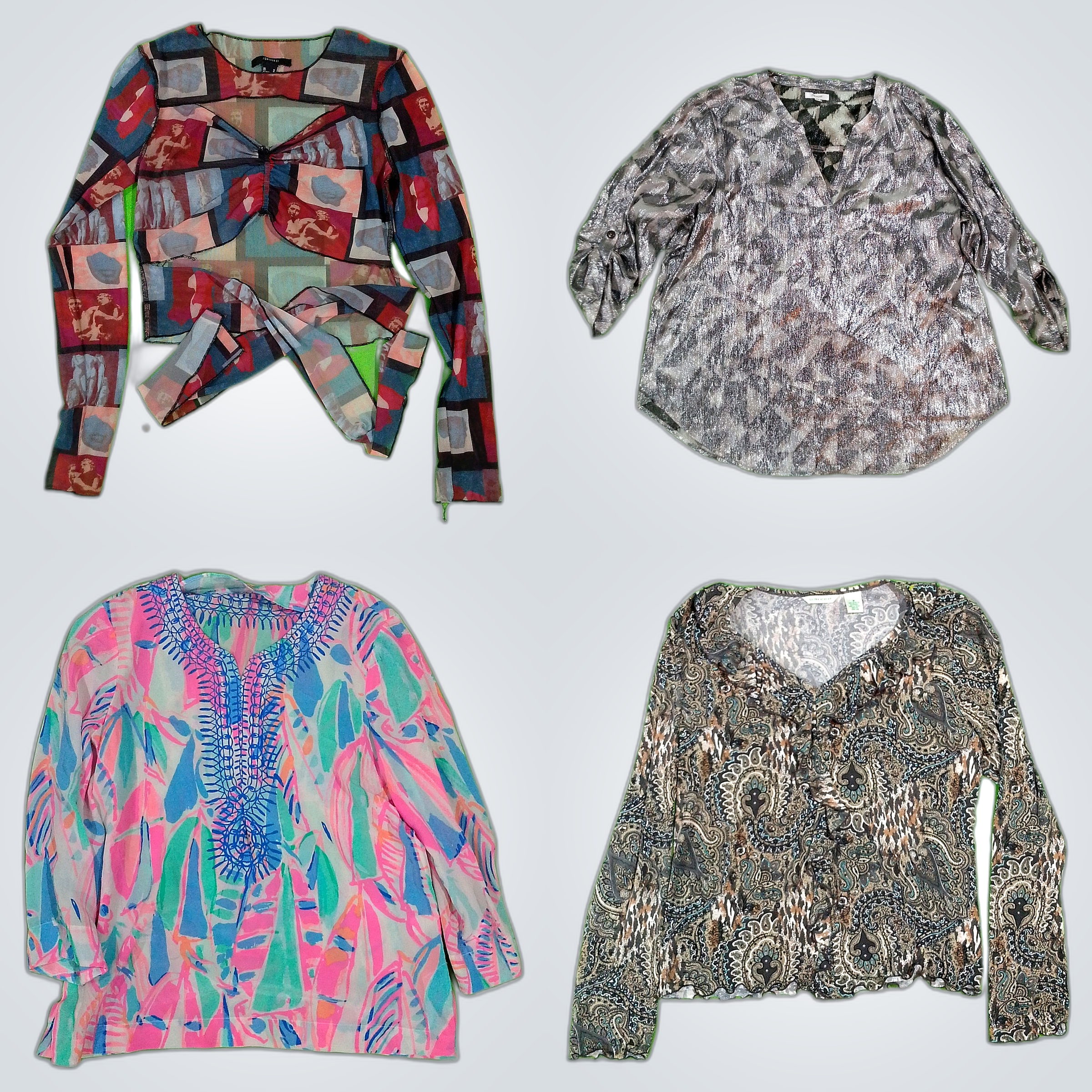 Y2K Radiant Glow Poly Blouse