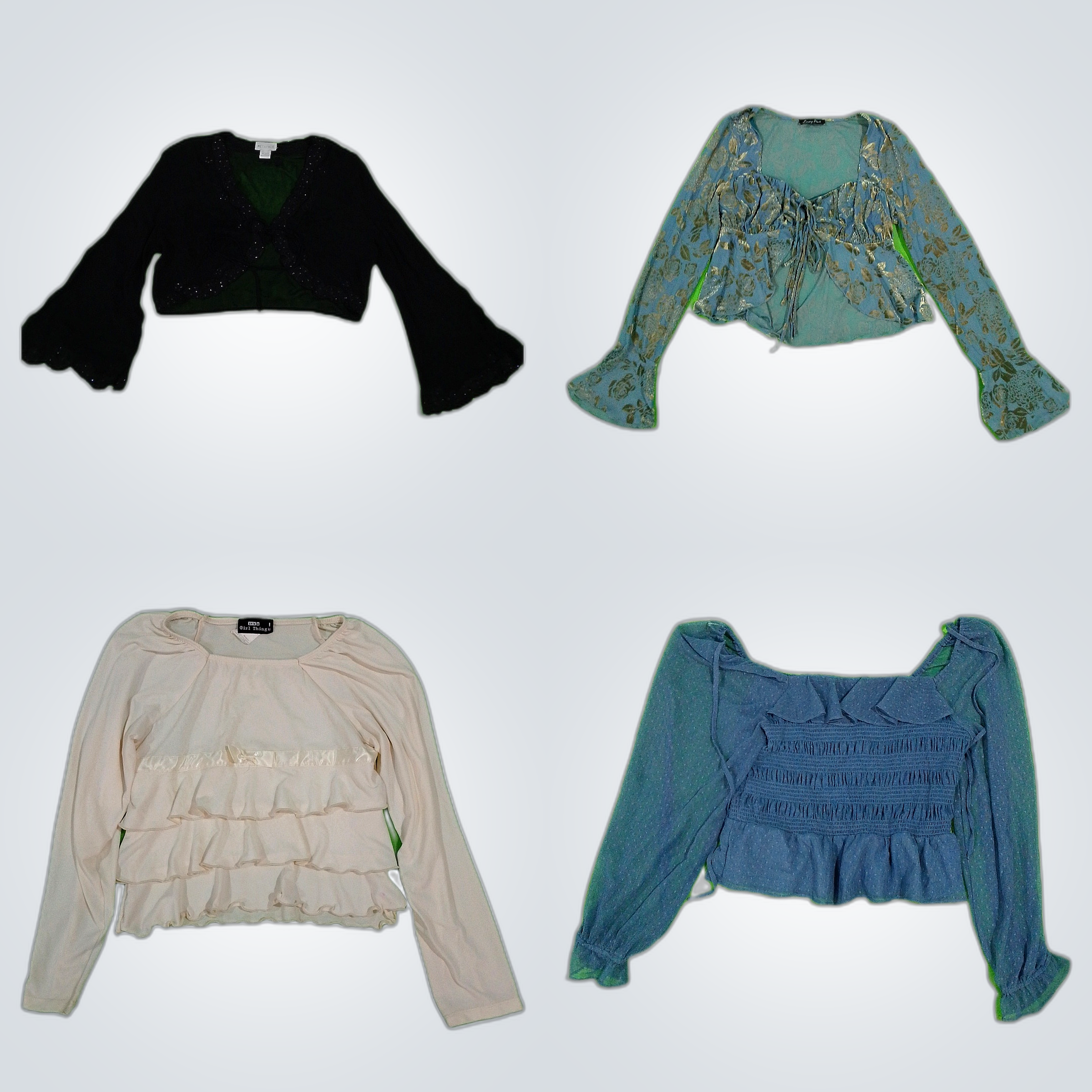Y2K Urban Grace Poly Blouses