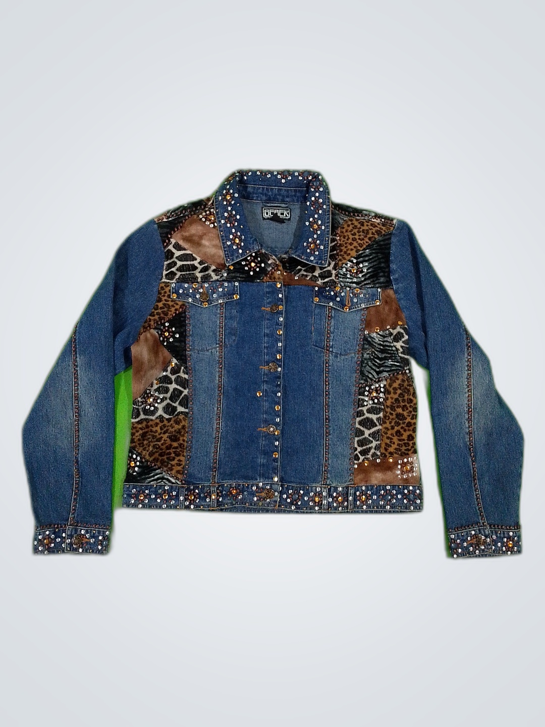 Berek Denim Jacket with Animal Print Accents